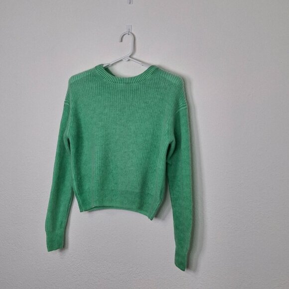 Line 100% Cashmere Sweater Sz M Crop Slouchy Preppy Boho Colorful - Picture 2 of 11